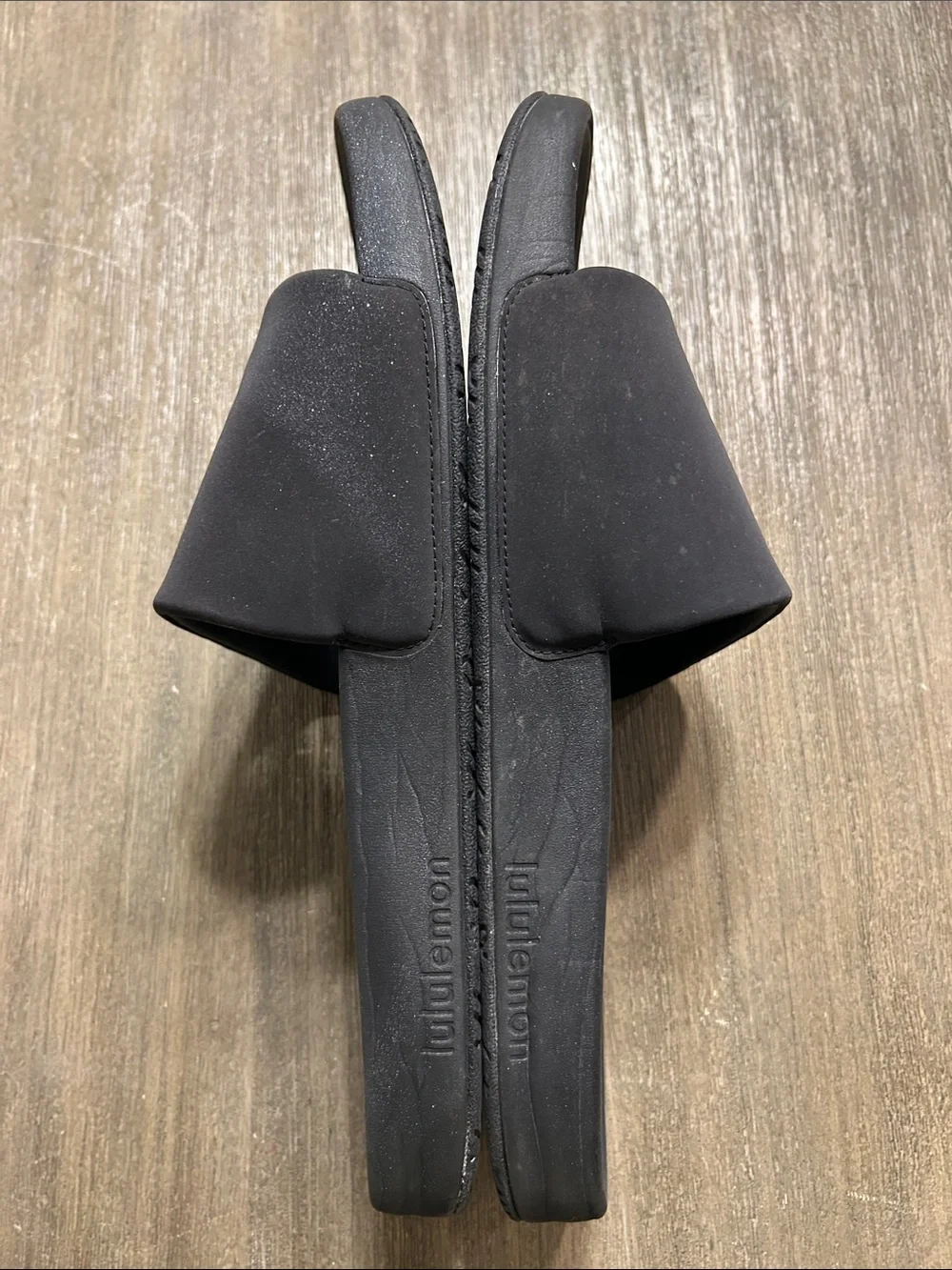 Lululemon Black Slide Black Sandals, Size 11, Gently Used.
